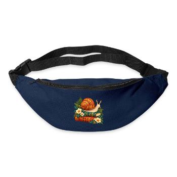 Goldene Schnecke auf verzierten Büchern - Gürteltasche - Navy - Vorne