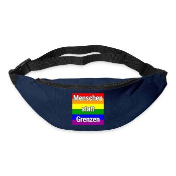 MENSCHEN STATT GRENZEN REGENBOGEN STATEMENT - Gürteltasche - Navy - Vorne
