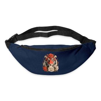 Tiger mit Blumenkrone - Gürteltasche - Navy - Vorne