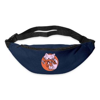 Katze frisst Krebs auf - Gürteltasche - Navy - Vorne