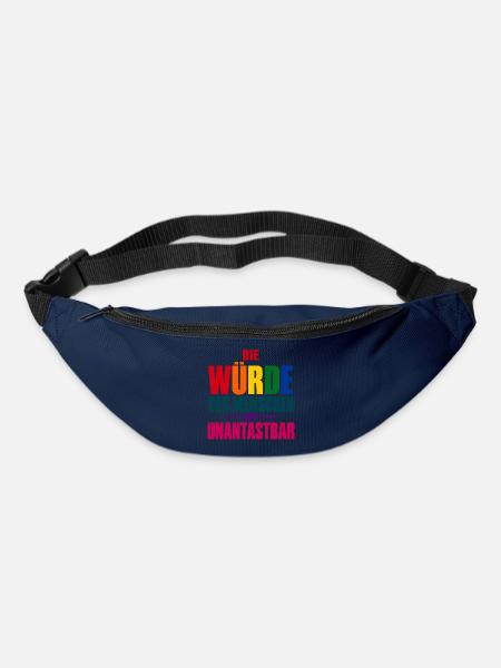 Die Würde des Menschen – Buntes Grundrechte-Motiv - Gürteltasche - Navy