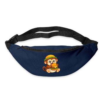 Schimpanse mit Cheeseburger Fast Food - Gürteltasche - Navy - Vorne