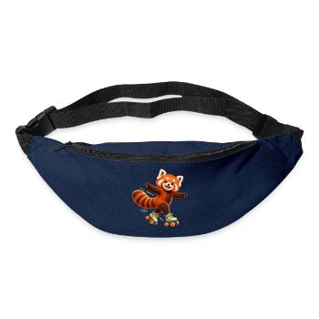 Rollschuhlaufender Red Panda - Gürteltasche - Navy - Vorne