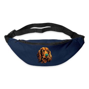 Farbiges Hundeporträt Spaniel - Gürteltasche - Navy - Vorne