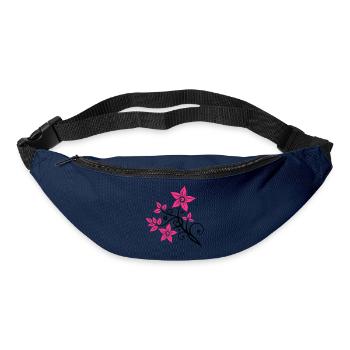 Belle fleurs en filigrane. Élément floral. - Sac banane - marine - Devant