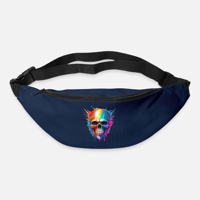 Rainbow Skull Color Explosion - Bum bag - navy