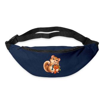 Süße Haselmaus mit Kürbis-Schlüssel - Gürteltasche - Navy - Vorne