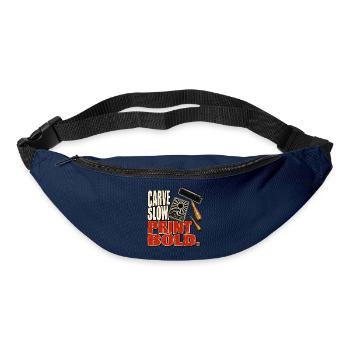 Schneide langsam. Drucke fett. - Gürteltasche - Navy - Vorne