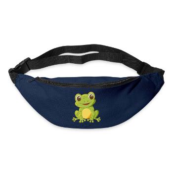 niedlich lächelnder Comic Frosch - Gürteltasche - Navy - Vorne