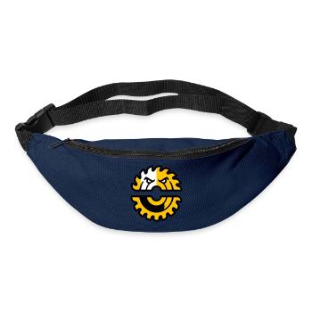 Logo de la mascotte de la scie circulaire - Sac banane - marine - Devant