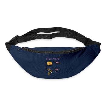 Halloween Kürbis und Fledermaus Design - Gürteltasche - Navy - Vorne
