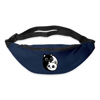 Portrait de chat Ying Yang - Sac banane - marine - Devant