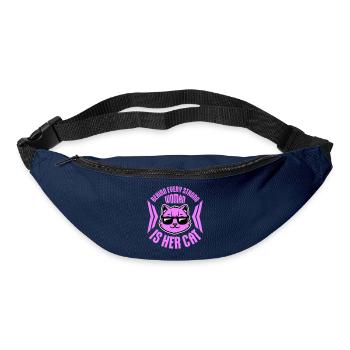 Behind Every Strong Woman Is Her Cat Spruch Katze - Bum bag - navy - Front