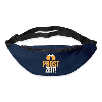 Prost Zeit lustiger Bier Spruch Feiern Geschenk - Gürteltasche - Navy - Vorne