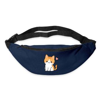 Cute Kawaii Kitten With Pink Heart - Bum bag - navy - Front