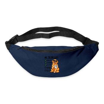 Golden Retriever To Do List – Lustiger Hund Kaffee - Gürteltasche - Navy - Vorne