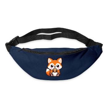 Süßer Fuchs mit Keks Cartoon Chibi Kawaii - Gürteltasche - Navy - Vorne