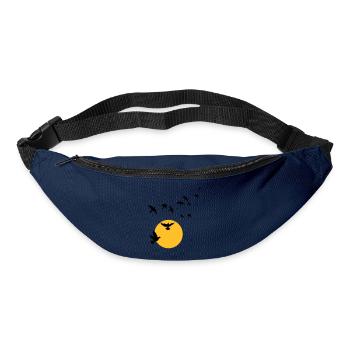 Oiseaux au coucher du soleil - Sac banane - marine - Devant