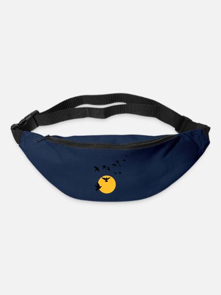 Oiseaux au coucher du soleil - Sac banane - marine