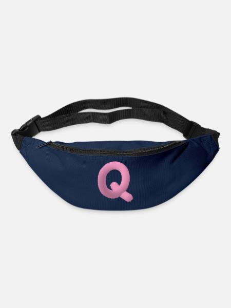 Flauschiger Buchstabe Q - Gürteltasche - Navy