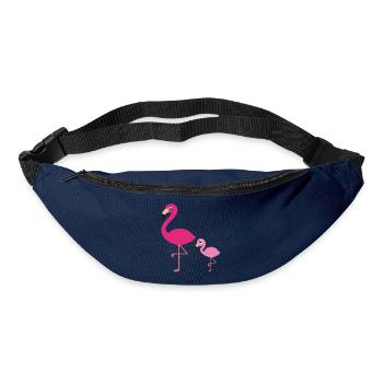 Flamingo mère avec enfant - Sac banane - marine - Devant