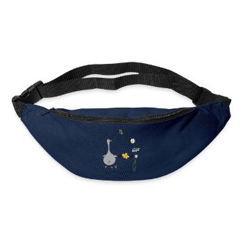 Gans und Blümchen gleich Gänseblümchen - Gürteltasche - Navy - Vorne
