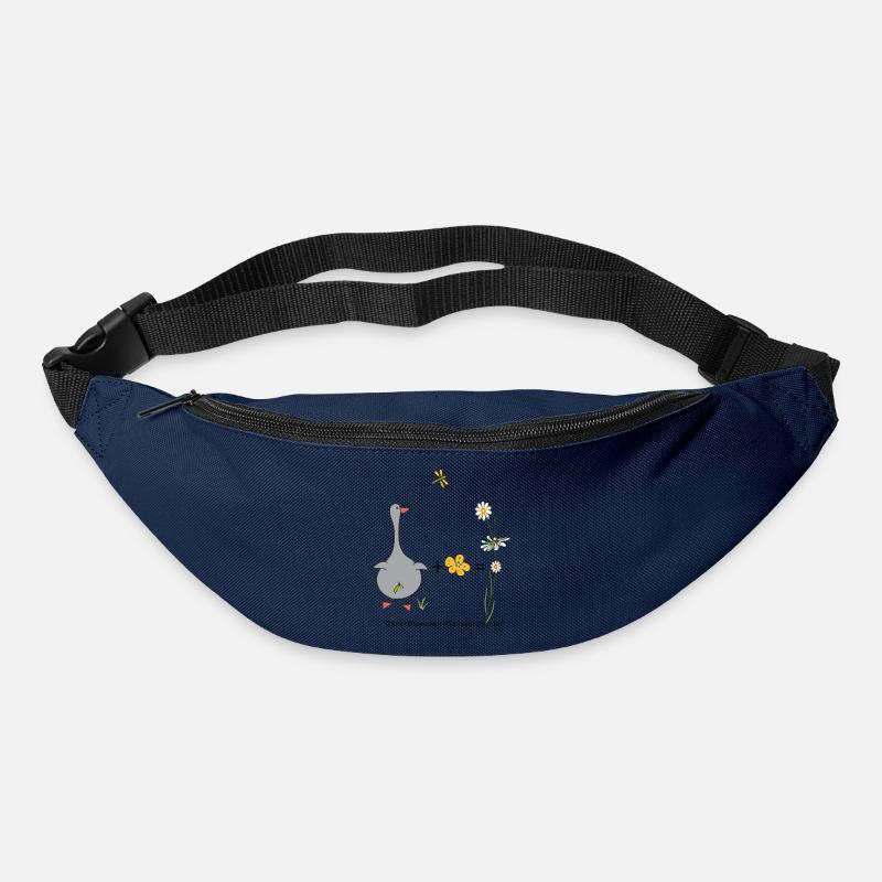 Gans und Blümchen gleich Gänseblümchen - Gürteltasche - Navy