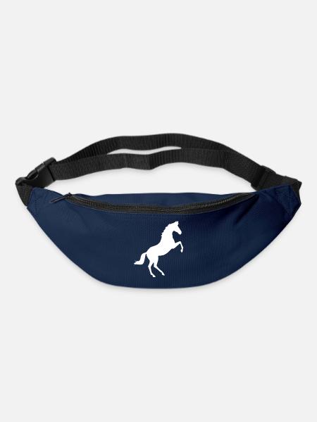 weißes Pferd Pferde Silhouetten Schattenfigur - Gürteltasche - Navy