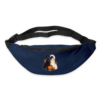 Zwei Katzen und ein Kürbis - Gürteltasche - Navy - Vorne