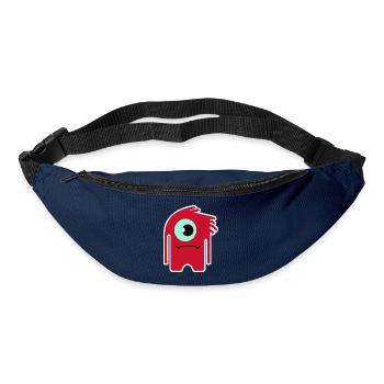 Red Cyclops Monster | Funny Chibi Alien  - Bum bag - navy - Front