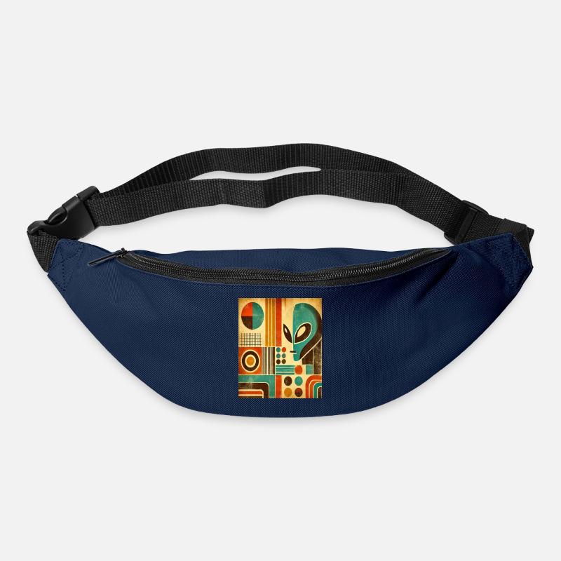Retro abstract image with Alien face. - Bum bag - navy