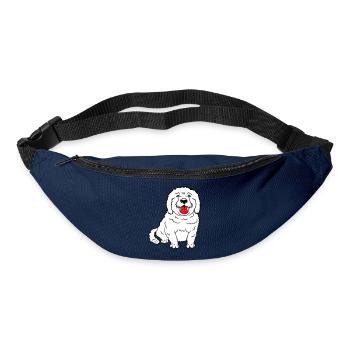 Dear dog sticks out his tongue happily - Bum bag - navy - Front