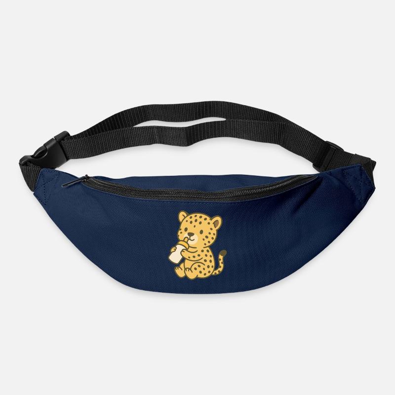 Bébé guépard avec biberon - Sac banane - marine