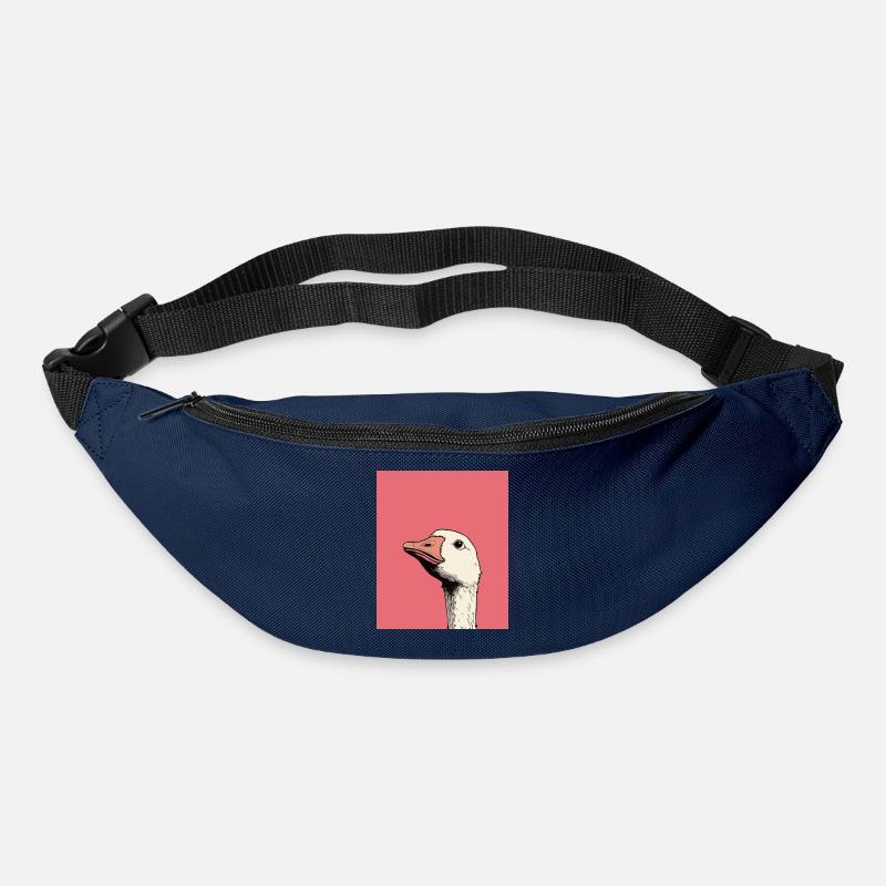 Judgmental Goose Illustration – Funny Animal Art D - Gürteltasche - Navy