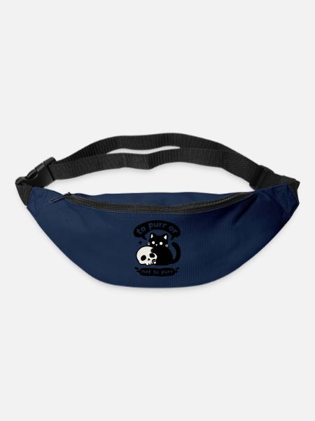 To Purr or Not to Purr | Katze mit Totenkopf - Gürteltasche - Navy