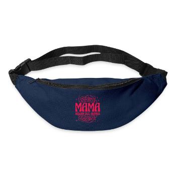 Mama Heldin des Alltags Retro Blumen Design - Gürteltasche - Navy - Vorne