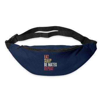 Mange, dors Be Mateo, répète Nom rétro - Sac banane - marine - Devant