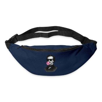 Edgar Allan Poe avec du chewing-gum et des lunettes de soleil - Sac banane - marine - Devant