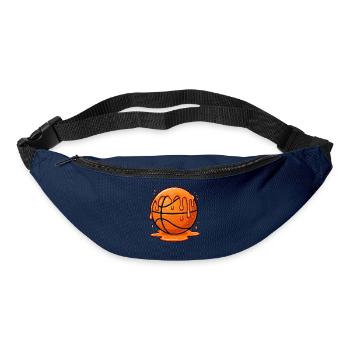 Zerschmelzender orangefarbener Basketball-Splash - Gürteltasche - Navy - Vorne