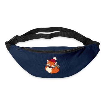 Schlafender Fuchs im Schal - Gürteltasche - Navy - Vorne