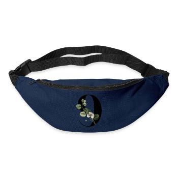 Nummer 9 Blumengrün -9. Blumengeburtstag - Gürteltasche - Navy - Vorne
