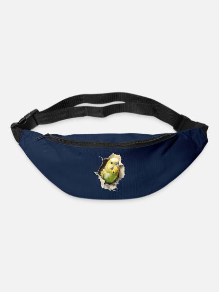 Lustiger Wellensittich - Gürteltasche - Navy
