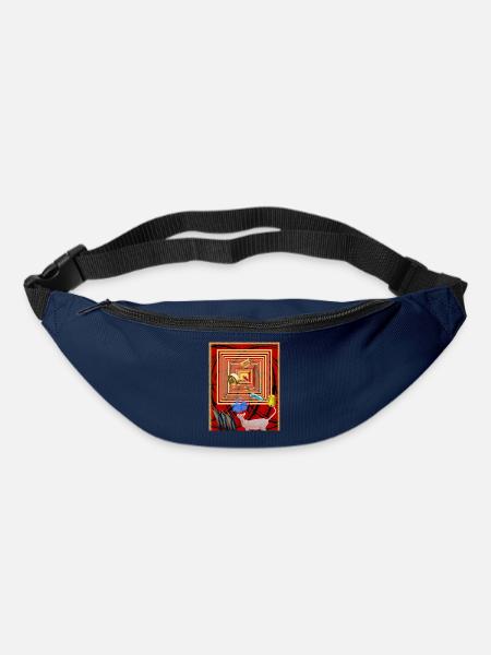 Retro-geometrische Collage-Wandkunst - Gürteltasche - Navy