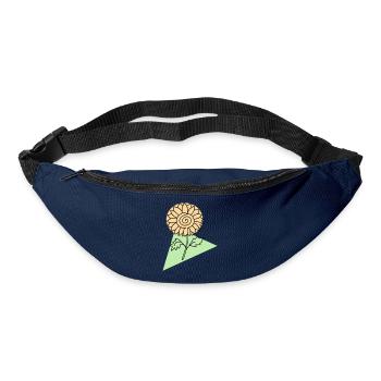 Sonnenblumenblüte in mintgrüner geometrischer Form - Gürteltasche - Navy - Vorne