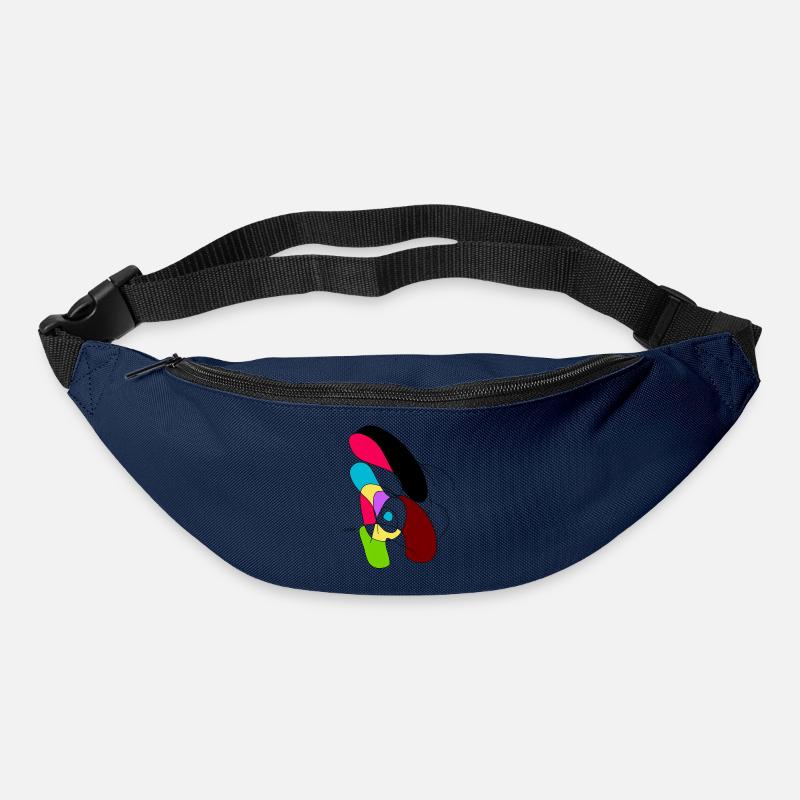 Bunter Abstract Papagei - Gürteltasche - Navy