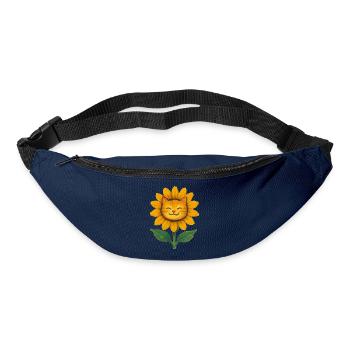 Sunflower Cat Smile Watercolor - Bum bag - navy - Front