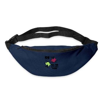 55. Geburtstag - Eulen "na und" - Gürteltasche - Navy - Vorne