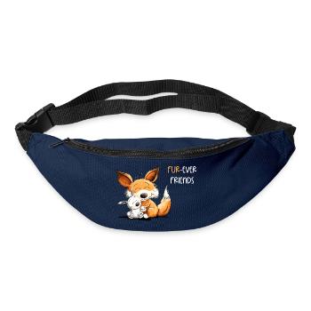 Renard avec Lapin Amitié Dicton - Sac banane - marine - Devant