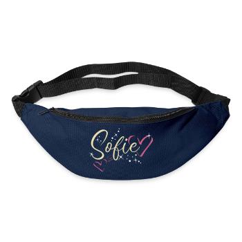 Sofie Surname First name Calligraphy Heart - Bum bag - navy - Front