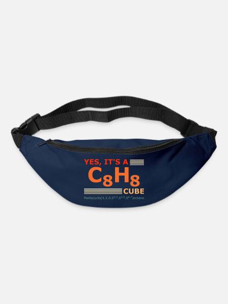 C8H8 Cubane – Yes it's a Cube retro Chemistry - Bum bag - navy